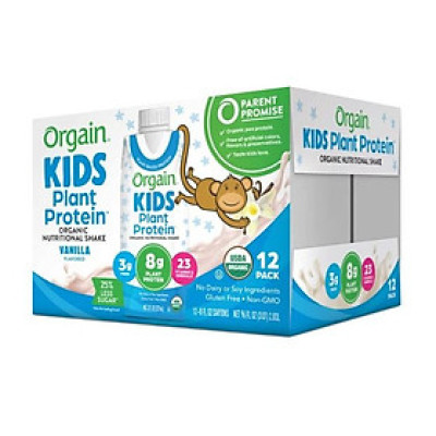 Date 01/2026 Thùng 12 Sữa Tươi Hữu Cơ Orgain Kids PLANT Protein 237ml x 12 - Vị Vani.