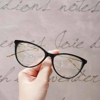 Kính Mát Nữ Thời Trang Chống Nắng Uv Dáng Mắt Mèo Nhỏ Hàn Quốc (Đen)