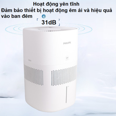 Máy tạo độ ẩm công nghệ NanoCloud Philips HU5969 tia UV khử khuẩn - Dùng cho phòng diện tích 85m2 - Hàng nhập khẩu