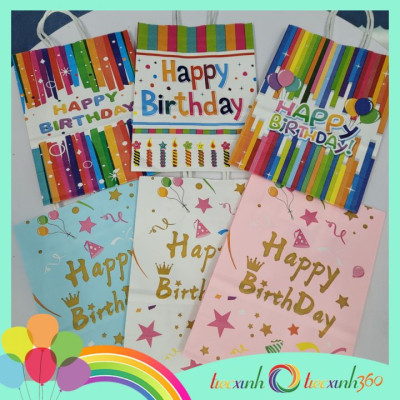 02 túi giấy đựng quà cho tiệc sinh nhật (15 x 21 x 8 cm)