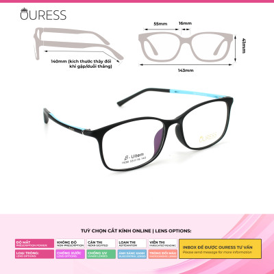 Gọng kính cận 1938 nhựa dẻo ultem thời trang nam nữ mắt kính OURESS