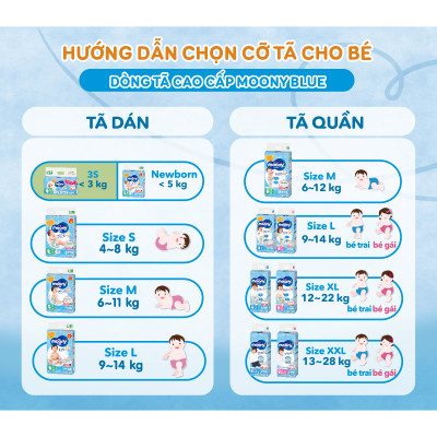 Tã Dán Cao Cấp Moony Nhật Bản M56 +8