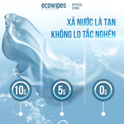 Khăn Ướt Flushable EcoWipes Gói 60 Tờ Khăn Lau Vệ Sinh Tự Phân Hủy Trong Nước