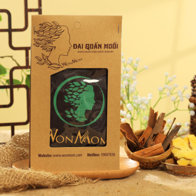 Đai quấn muối vải cotton siêu bền, có dây kéo, dùng đựng muối quấn bụng Wonmom