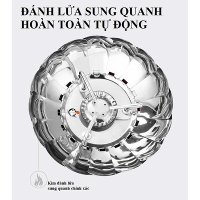 Bếp Gas Mini Du Lịch Xếp Gọn Có Dây Và Vòng Chắn Gió