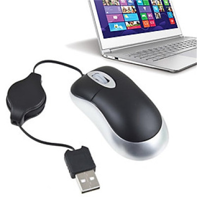 Chuột quang có dây rút cổ điện cổng USB kết nối với máy tính laptop cho văn phòng gọn nhẹ siêu tiện lợi - miếng lót chuột