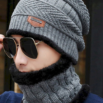 Mũ Len Kèm Khăn Cổ Mũ Len Khăn Chui Đầu Kiểu Dáng Hàn Quốc