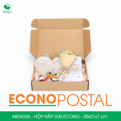 MENG06 - 30x21x7 cm - 60 Hộp carton nắp gài đóng hàng giá rẻ, hộp gói hàng, hộp quà thời trang