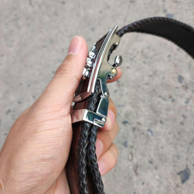 Thắt Lưng Cá Sấu Đan Viền Thủ Công Đẹp Bền Bỉ - TS131B (Mặt trắng)