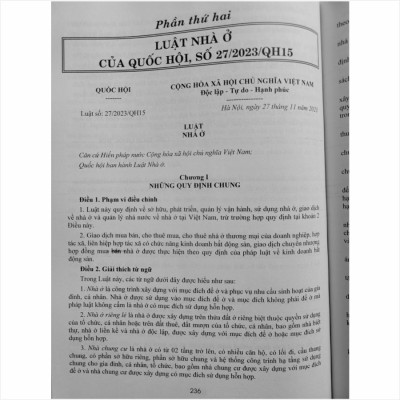 Hệ Thống Toàn Văn Luật Đất Đai 2024 - Luật Nhà Ở 2023 - Luật Kinh Doanh Bất Động Sản 2023