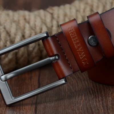 Thắt Lưng Da Bò Chính hãng COWATHER CF001 Nâu Vàng