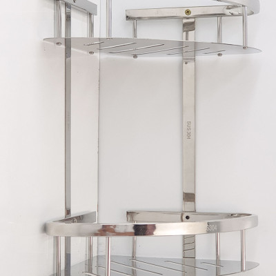 Kệ góc đôi phòng tắm Inox SUS 304Eurolife EL-KG2 (Trắng bạc)