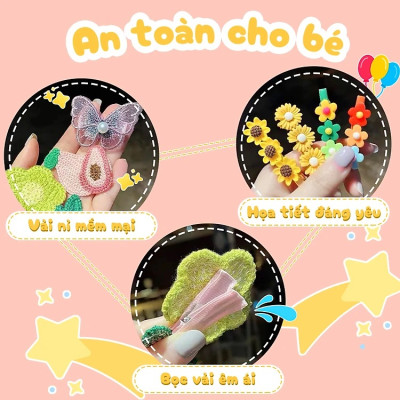 Set 14 kẹp tóc mái nhiều màu dễ thương cho bạn gái