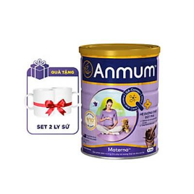 Sữa Bột Dành Cho Mẹ Bầu Anmum Materna Hương Chocolate 800g - Tặng Set 2 ly sứ