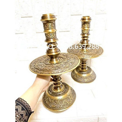 ĐÔI NẾN ĐỒNG CAO 39 CM NẶNG 5 KG RÔNG CẠO CHẤT LIỆU BẰNG ĐỒNG