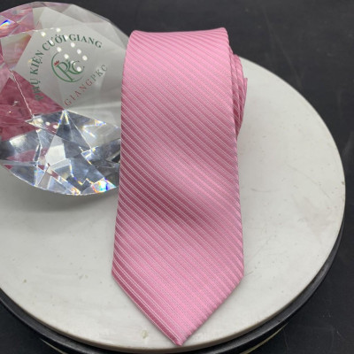 cà vạt nam bản 8cm Giangpkc calavat hồng nhạt