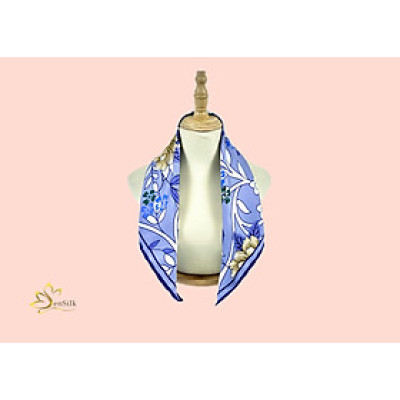 Khăn in Lụa Tơ Tằm SenSilk KLVI07 - 100% Silk Print 65x65cm - Phụ Kiện Lụa Cao Cấp - Quà Tặng Phụ Nữ