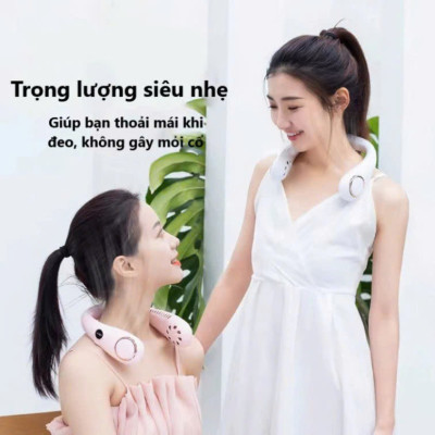 Quạt Đeo Cổ Không Cánh – Làm Mát Dịu Nhẹ, Pin Trâu, Màn Hình LED Hiện Đại