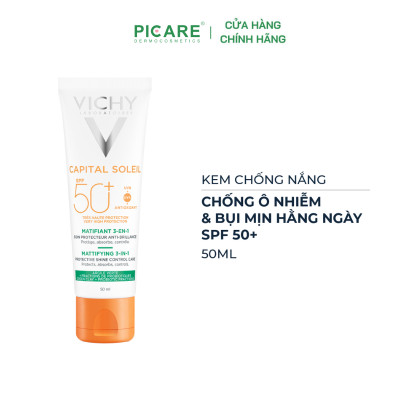 Kem Chống Nắng Chống Ô Nhiễm Và Bụi Mịn Hằng Ngày SPF 50+, Chống Tia UVA + UVB Capital Soleil Mattifying 3 In 1