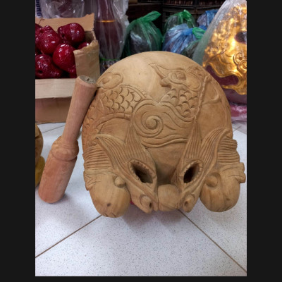 Mõ tụng kinh Phật bằng gỗ  mít  lục nõi không rác  kt 35x35cm 