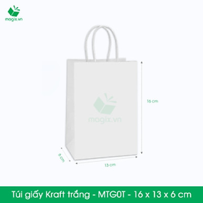 MTG0 MTG0T - 16x13x6 cm - Combo 200 túi giấy Kraft Nhật cao cấp