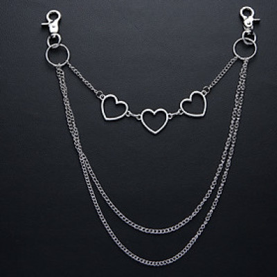 Xích đeo quần thời trang 3 trái tim unisex nam nữ độc đáo