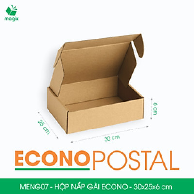 MENG07 - 30x25x6 cm - 100 Hộp carton nắp gài đóng hàng giá rẻ, hộp gói hàng, hộp quà thời trang