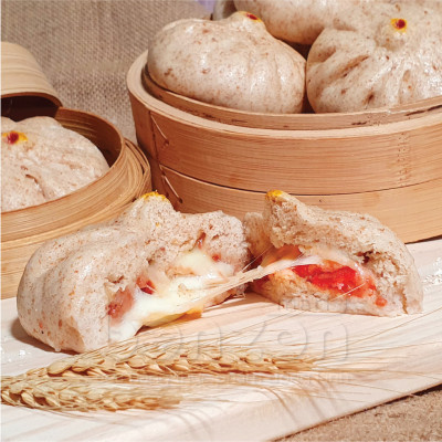 Bánh Bao Nguyên Cám Nhân Xá Xíu Phô Mai 110g (440g)