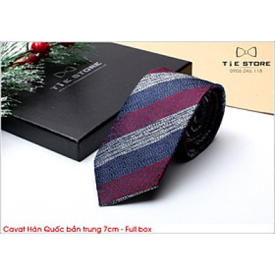 Cà Vạt Nam Bản Trung 7Cm - Cavat Hàn Quốc Cao Cấp Full box