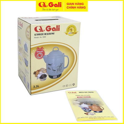 Ấm Sắc Thuốc Gali GL-1800, dung tích 3,3L đa chức năng nấu các loại thuốc Bắc, Nam, Thảo Dược,... thân bằng gốm sứ cao cấp chịu nhiệt tốt. Bảo hành chính hãng. Siêu Sắc Thuốc, Ấm Nấu Thuốc