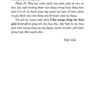Cẩm nang công tác hòa giải ở cơ sở ( bản in 2024)