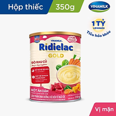 COMBO 2 HỘP BỘT ĂN DẶM RIDIELAC GOLD BÒ RAU CỦ - HỘP THIẾC 350G