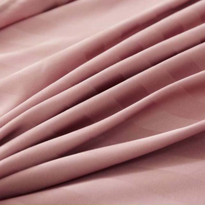 Bộ Ga Gối Cotton Kẻ 3F Lidaco Chuyên Dụng Cho Homestay, Khách Sạn - Hồng Phấn