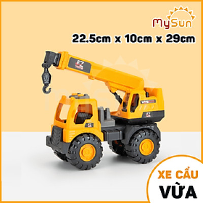 Xe ben chở cát, ô tô máy múc đất, cần cẩu công trình, xe trộn bê tông cỡ lớn đồ chơi trẻ em