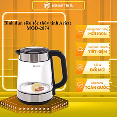 Bình Đun Siêu Tốc Thủy Tinh Ariete 1.7L MOD.2874 - Ý - Hàng Chính Hãng