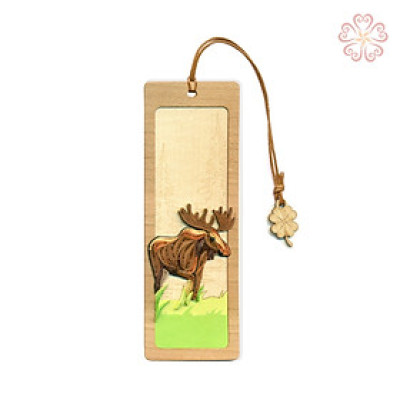 Bookmark giấy xoắn - nai sừng tấm - size 13.5 x 5.3 cm