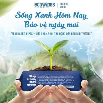Khăn Ướt Flushable EcoWipes Gói 1 Tờ Khăn Lau Vệ Sinh Tự Phân Hủy Trong Nước 