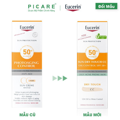 Kem Chống Nắng Trang Điểm Eucerin Sun Creme Face-Tinted CC Cream SPF50+ (50 ml)
