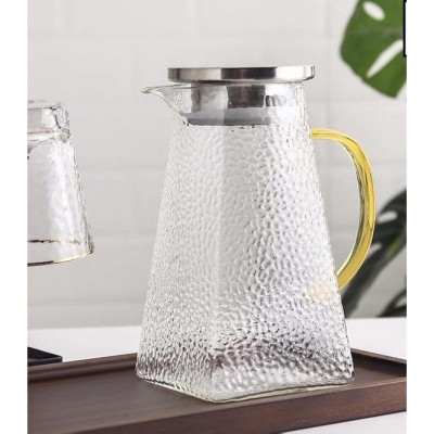 COMBO BỘ BÌNH CỐC THỦY TINH CHỊU NHIỆT CAO CẤP KÈM KHAY VƯƠNG MIỆN VÀNG VÀ GIÁ ÚP CỐC