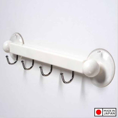 Thanh nhựa 4 móc treo đồ núm hít chân không - New - Hàng Nội Địa Nhật Bản