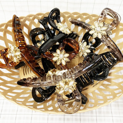 Kẹp tóc dạng dài - kẹp tóc sau dạng dài đính hoa xịn sò phiên bản giới hạn - phụ kiện sang trọng - phụ kiện xinh