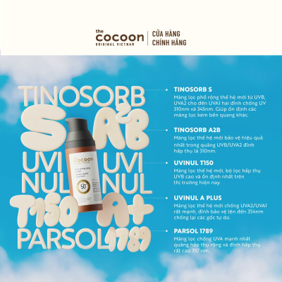  Kem chống nắng bí đao quang phổ rộng, bảo vệ rất cao SPF 50 +, PA ++++ Cocoon 50ml