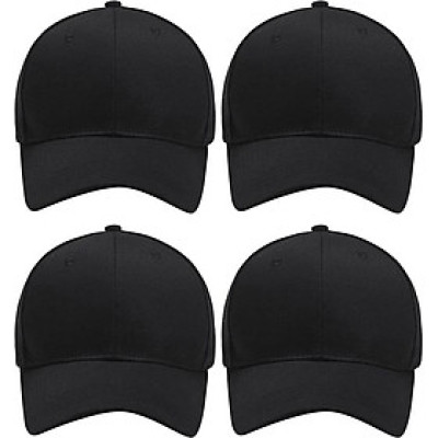 Combo 4 Mũ Lưỡi Trai Không Họa Tiết Unisex (Đen)