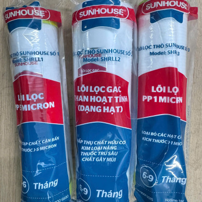 BỘ LÕI LỌC THÔ 123 DÀNH CHO MÁY SUNHOUSE VÀ CÁC MÁY KHÁC DÙNG CỐC 10inch