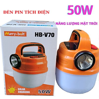 Bóng đèn led sạc tich điện 50-80w tích hợp đèn PIN, đèn đi vườn, cắm trại picnic du lịch, Đèn Sạc Điện HB-V80 Hàng chính hãng SOLAR CHARGING