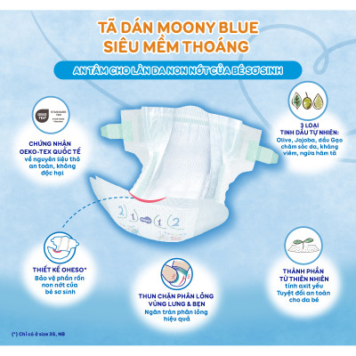 Tã Dán Cao Cấp Moony Nhật Bản M56 +8