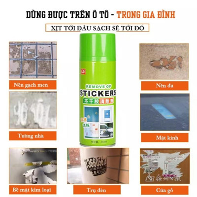 Chai vệ sinh 260ml sơn bám, băng keo trang trí nhà cửa, sticker trẻ con dán bừa bãi cho Gia đình