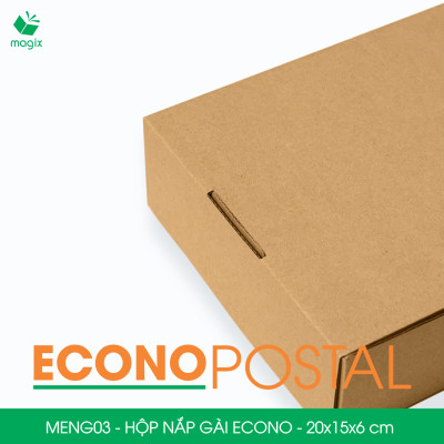 MENG03 - 20x15x6 cm - 20 Hộp carton nắp gài đóng hàng giá rẻ, hộp gói hàng, hộp quà thời trang
