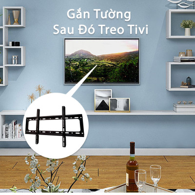 [Bền Chắc] Giá Kệ - Khung Treo Tivi KhoNCC Hàng Chính Hãng - Cho Tivi từ 26 - 60 inch Bắt Thẳng Áp Sát Tường Giúp Căn Phòng Không Gian Thoáng Đẹp Hơn - KLM-KTTVT4X6X (Đen)