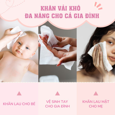Khăn vải khô dùng một lần Enjoy mềm mại, dai, không mùi dùng làm khăn ăn, spa, nails salon - Hộp 100 tờ